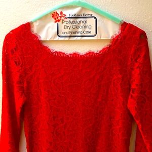 Diane Von Furstenberg Zarita lace dress, red